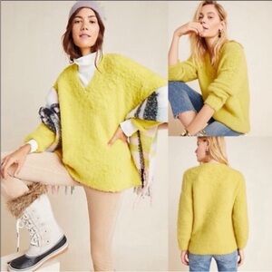 NWOT Anthropologie Simone V-neck Marino Wool Alpaca Blend Sweater